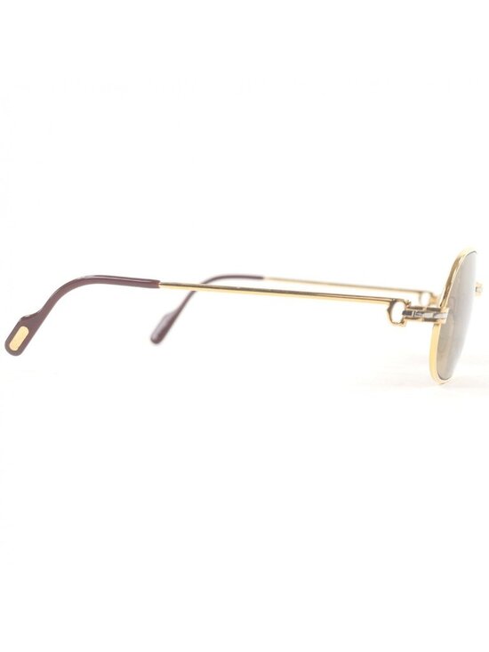 Cartier Vintage Maillon Panthere Sunglasses Gold Bordeaux 56 17 with Case